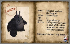 Sergueï's wanted poster and information.