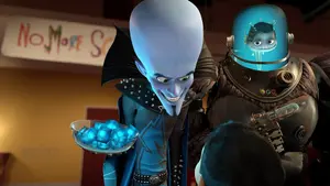 Megamind has fun terrorizing Damien and his friends.