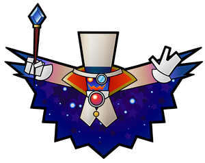 Count Bleck with his cloak folded out.