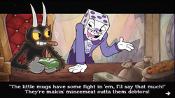 Damien:says that he hasent finished cuphead. Also Damien:plays king dice  song. Me : r/EmKay