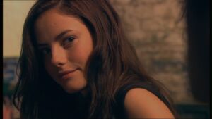 Effy in Freddie's shed.