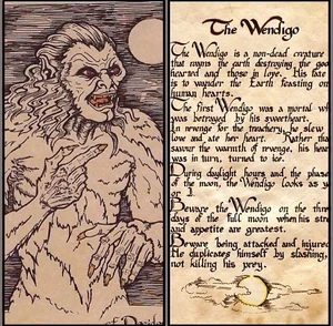Wendigo description in the Book of Shadows.