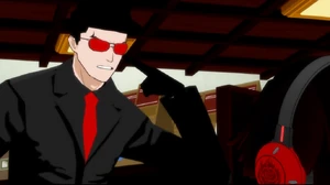 A henchman attempting to intimidate Ruby Rose.