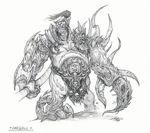 Concept art of Cho'gall in World of Warcraft Cataclysm.