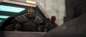 Maul and Opress arrived at the scene via speeder.