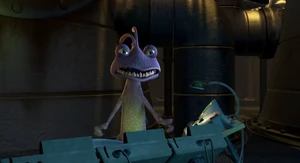 Randall is shocked to see that Fungus has been put in Mike's place.