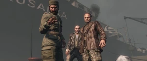 Castro with Nikita Dragovich and Lev Kravchenko in "Operation 40".