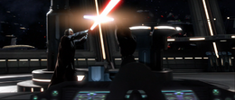 Skywalker began to unleash all his fear, anger and hatred, beating away at Dooku's Makashi with his own Djem So mastery.