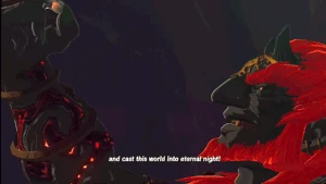 Ganondorf sacrificing his sanity by swallowing the Secret Stone to spite Link by making himself seemingly immortal and undefeatable.
