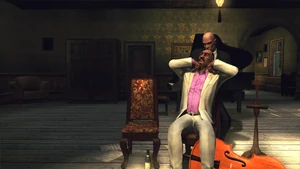 Delgado's death depicted in Hitman: Blood Money.