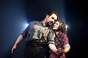 Michael Ball and Imelda Staunton as Sweeney Todd and Mrs. Lovett in Chichester Festival Theatre's 2012 Production.