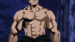 Muscular using his Quirk: Muscle Augmentation.