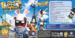 Sergueï on the cover art of the PC demo version of Rayman Raving Rabbids 2.