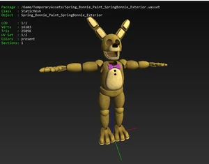 Spring Bonnie's full unused model from Help Wanted.