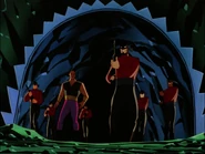 Ubu and the others leaving Batman and Robin for dead