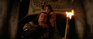Doom about to be viciously decapitated by a vengeful Conan.