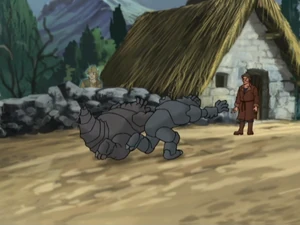 Mogorb and Thog running away scared