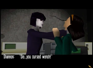 Shannon strangles Alyssa.