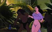 The Sub-humans taking Teegra to the water