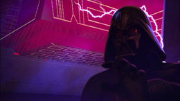 Vader managed to catch up to Kanan before they could board their ship, and used the Force to begin pulling both the holocron and the two Jedi towards him.