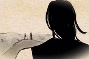 Senzai watching Kyogi and Shosai near a cliffside.