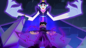 The new appearance of Sword Master being possessed by Manipulens.