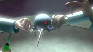 DOR-15 tries to fight back against other scientists, including her creator.