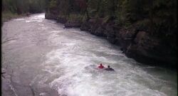 Regina and Floyd swept away by the current.