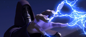 Seeing the futility of his assault, Dooku stopped the barrage of Force lightning.