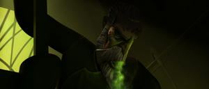 Dooku, free from her spell, vomits Nightsister magick.