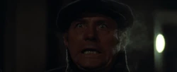 Mr. Blue being fried after treading on a third rail