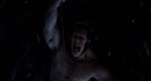 Mr. Hyde swinging down across the great church.