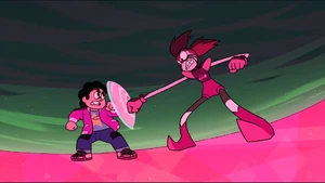 Spinel fighting a recovered Steven.