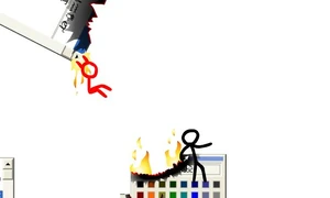 The Dark Lord about to throw a part of Word on the Chosen One.