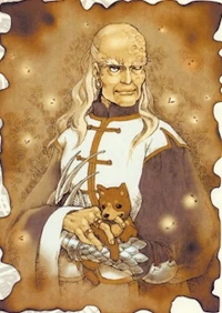 A portrait of Dehuai and his loyal pet dog Tiny.