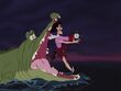 Captain Hook Holds the Clock right to the Crocodile's Mouth