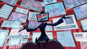 Vox showing Alastor his support.