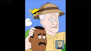 Bill Clinton lying to his wife about being in Wakanda, Africa.