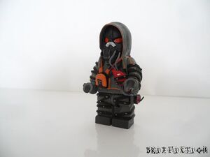 A Lego mini figure of a Black Hand operative