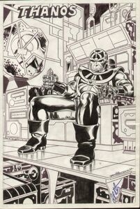 Thanos's original drawing by Jim Starlin.