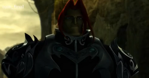 Ganondorf in the pre-rendered 3D film.