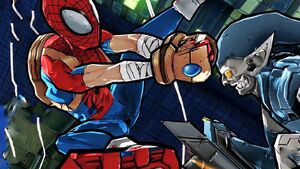 Spider-Man beating the Grey Goblin in Spider-Man Unlimited.