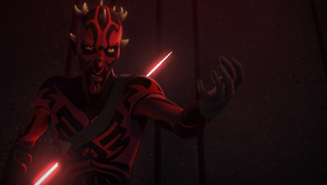 Maul grabs the Sister with the Force.