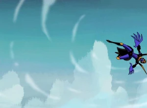Blackrachnia getting blown away by the Autobot ship.