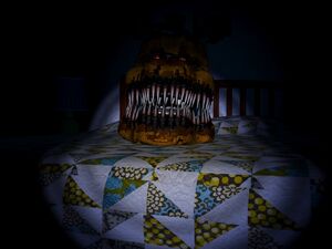 Nightmare Fredbear Behind Bed