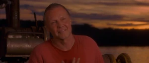 Serone talking to the crew about the death of their captain (who was eaten by an anaconda).