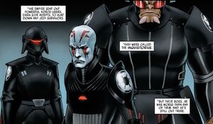 The Grand Inquisitor, alongside the Second Sister and Ninth Sister flashback in Verla's memories.