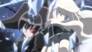 Jiyuu and Freesia working together to defeat Kita Retsusai's spirit.