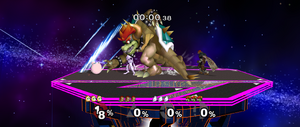 Bowser as Giga Bowser joining forces with Mewtwo and Ganondorf