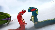 Fangtom reuniting with Skales after the latter's ascension as the leader of Hypnobrai Tribe.